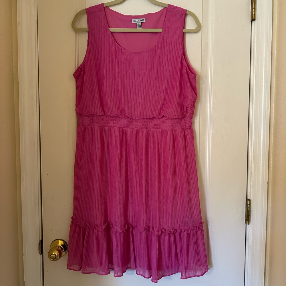 Nina Leonard Vibrant Pink Top